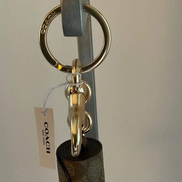 Coach Tan Leather Tassel Keychain - Picture 2 of 5